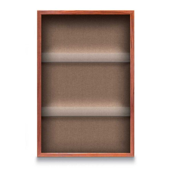 Outdoor Enclosed Combo Board, 48"x36", Satin Frame/Burgundy & Buff